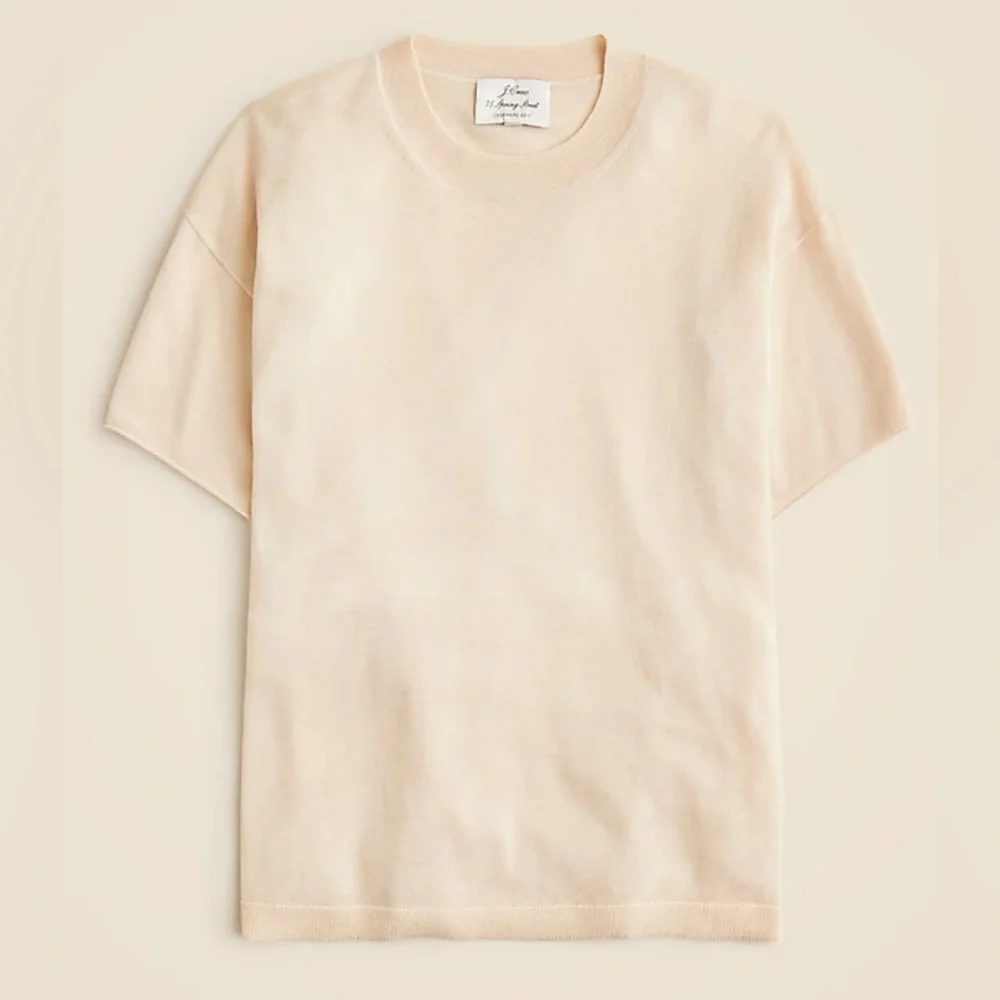 NWT JCrew Spring Street featherweight cashmere relaxed T-shirt - Picture 1 of 8